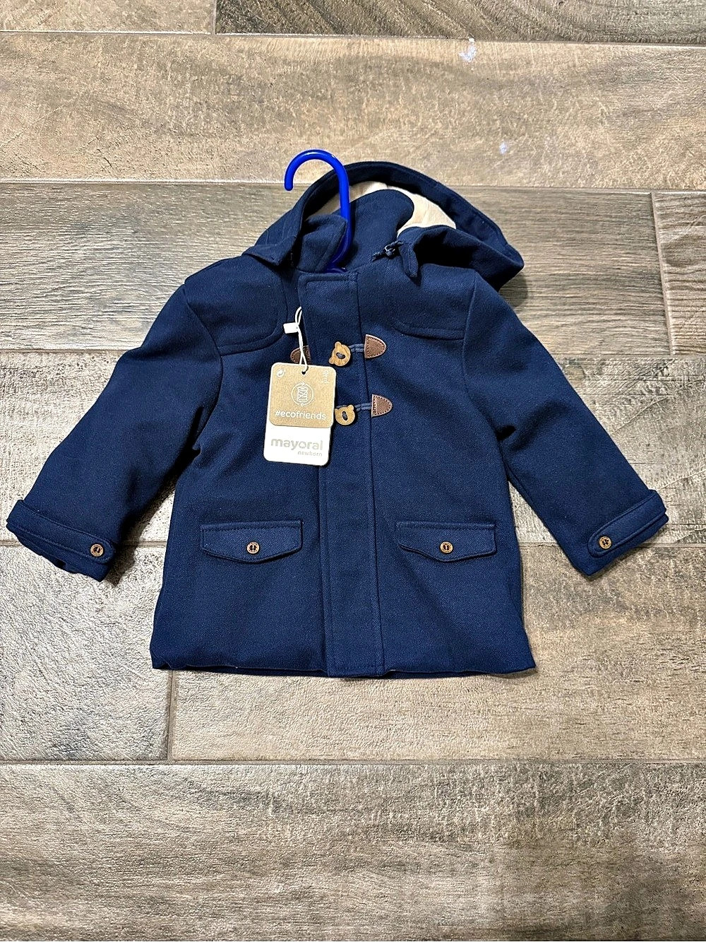 Mayoral Style 2412 Baby Boy's Blue Hooded Jacket 12M NWT